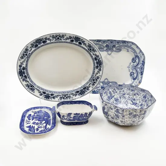 Five Pieces of Assorted Blue and White