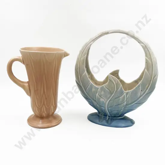 Beswick Leaf Form Basket Together with Jug