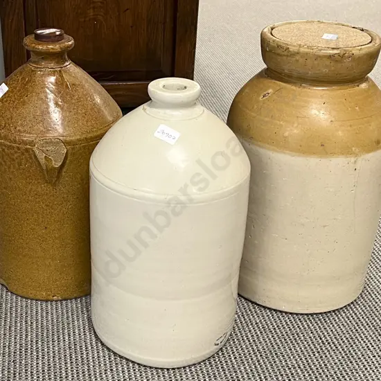 Three Assorted Stoneware Crocks