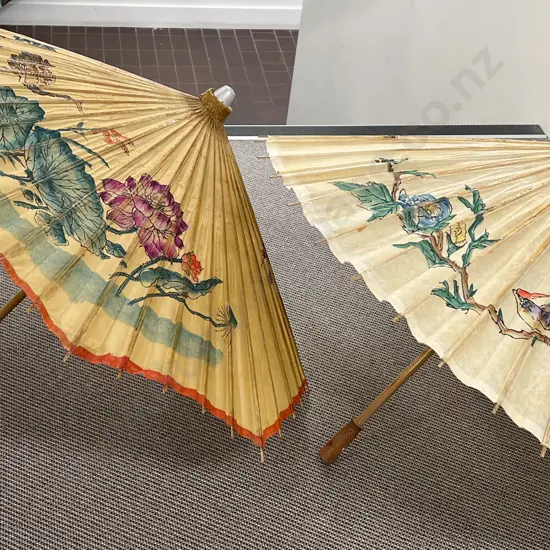 Pair of Vintage Rice Paper Parasols