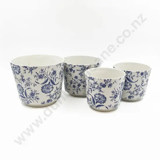 Four Wedgwood "Wildflower" Pattern Ceramic Planters