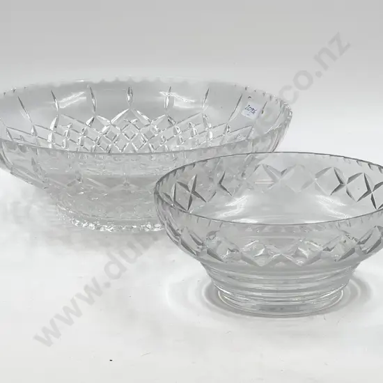 Webb and Corbett Crystal Fruit Bowl Together with Other Larger Crystal Fruit Bowl