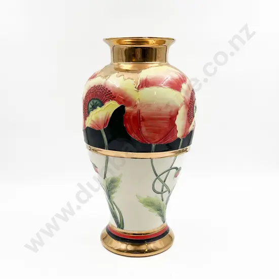 Old Tupton Hand Painted and Embossed Vase