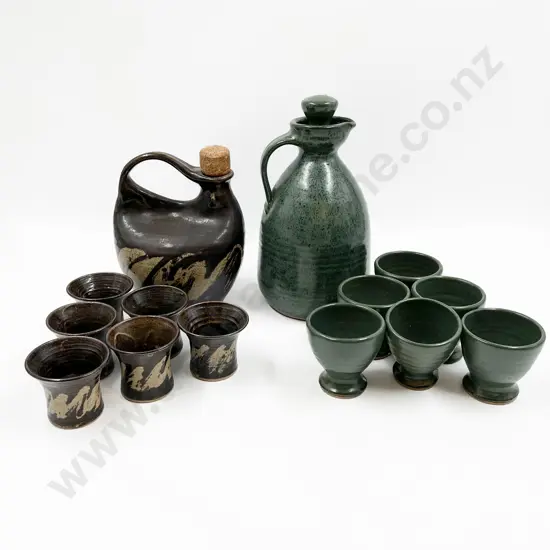 Two Sets of Pottery Jugs and Cups