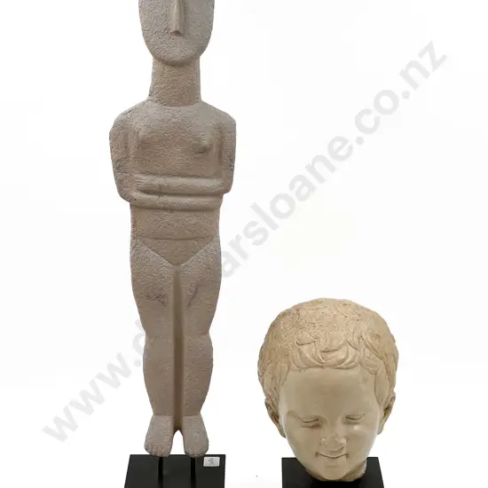 Figural Sculpture Together with Bust of Child