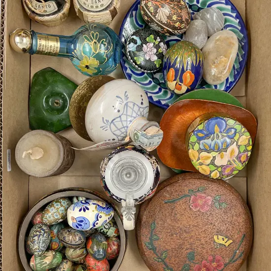 Box of Assorted Including Decorative Eggs