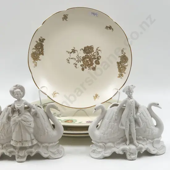 Quantity of Assorted Fancy China Plates and Decorative Figural Vases