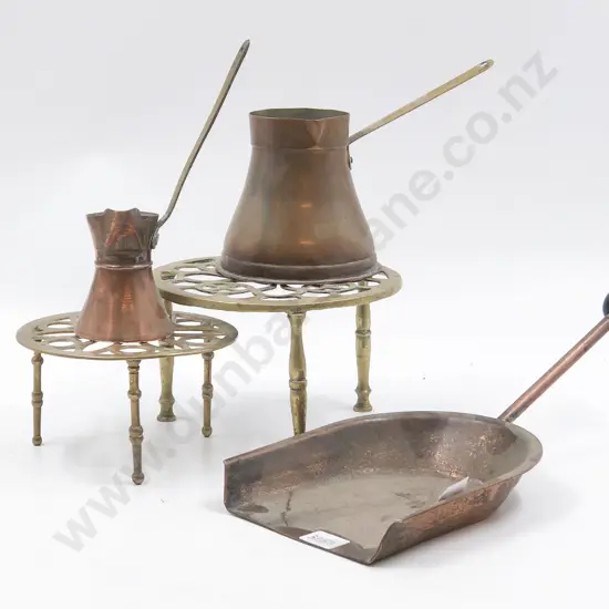 Five Pieces of Assorted Vintage Metal Ware Including Trivets