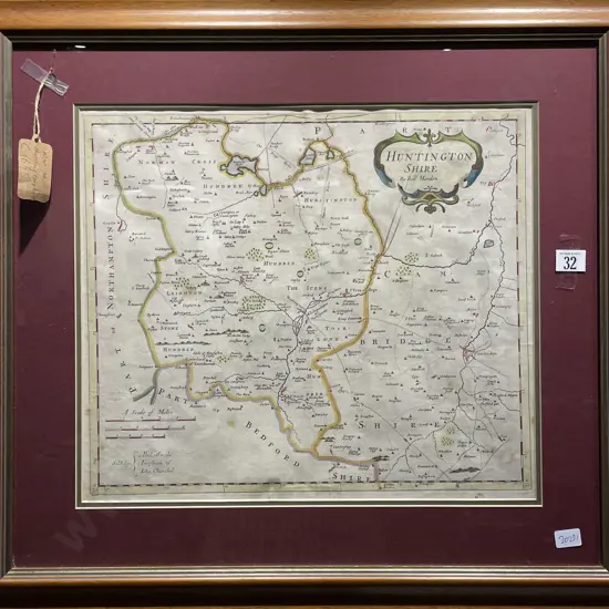 Antique Map of Huntington Shire