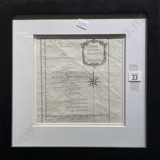 Antique Map "Carte Des Isles Maldives"
