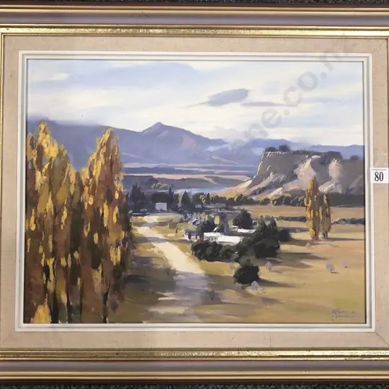 Lesley A. Campbell - Alber Town - Oil on Board