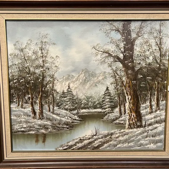 T. Jones - Winter Landscape - Oil on Board