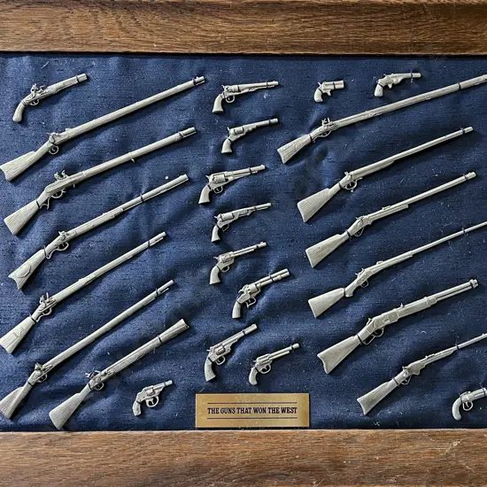 The Guns That Won The West - Framed Display of Pewter Model Guns