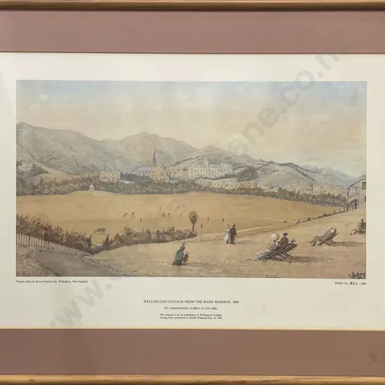 Historical Print of Wellington College from the Basin Reserve