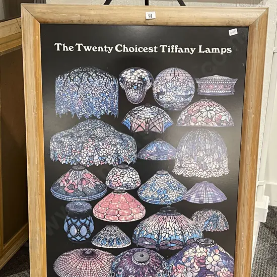 Framed Poster "The Twenty Choicest Tiffany Lamps