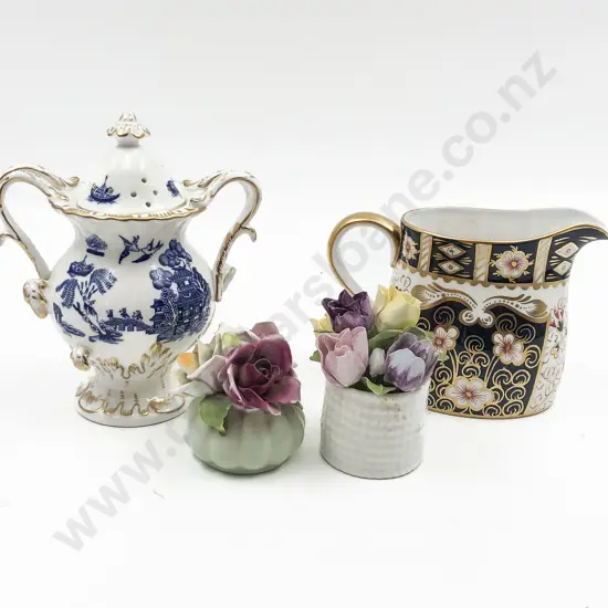 Four Assorted RCD Jug Coalport Small Urn & Two Floral Ornaments