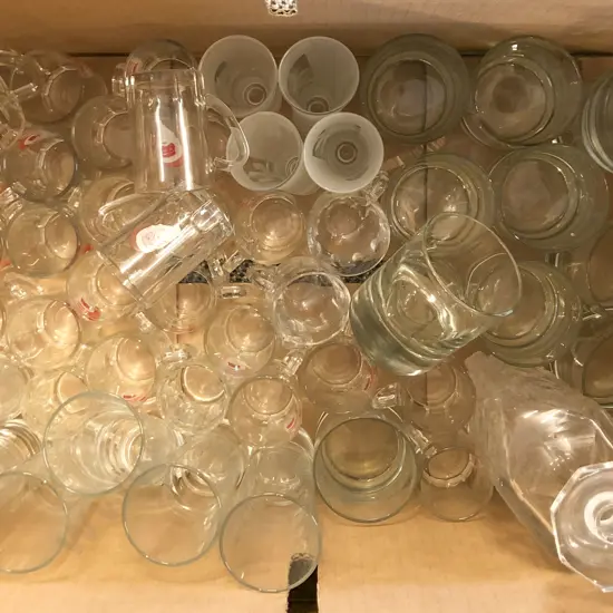 Box of Assorted Glassware