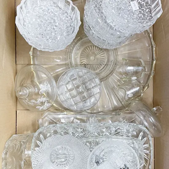 Box of Assorted Crystal and Glassware