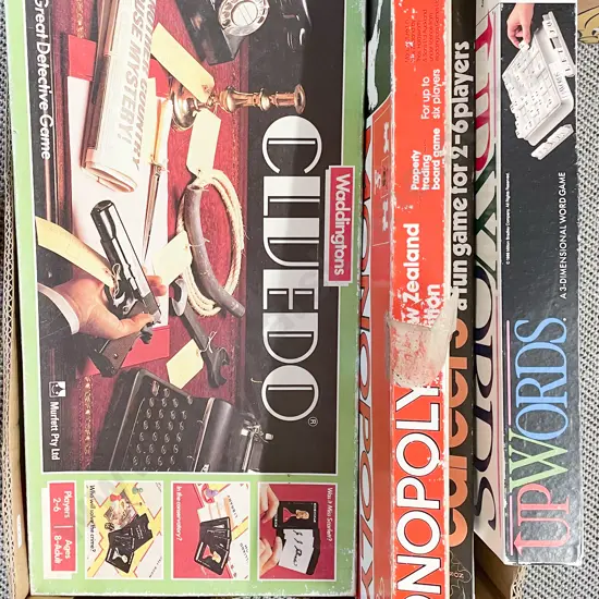 Box of Assorted Vintage Board Games