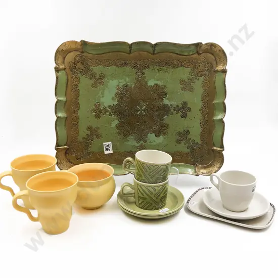 Quantity of Assorted Pottery etc on Painted Tray