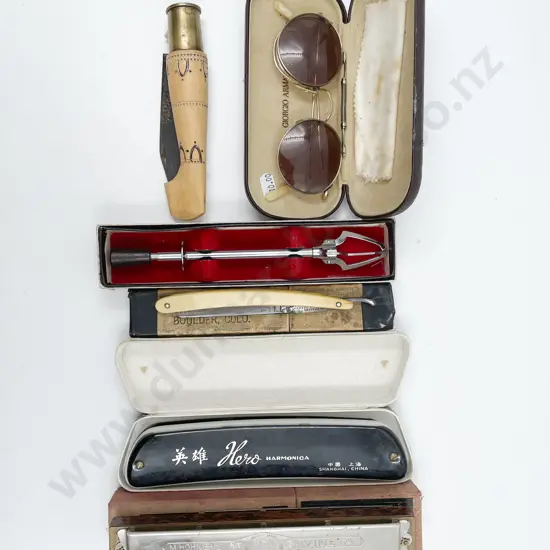 Quantity of Assorted Including Hohner Harmonica and Cut Throat Razor etc