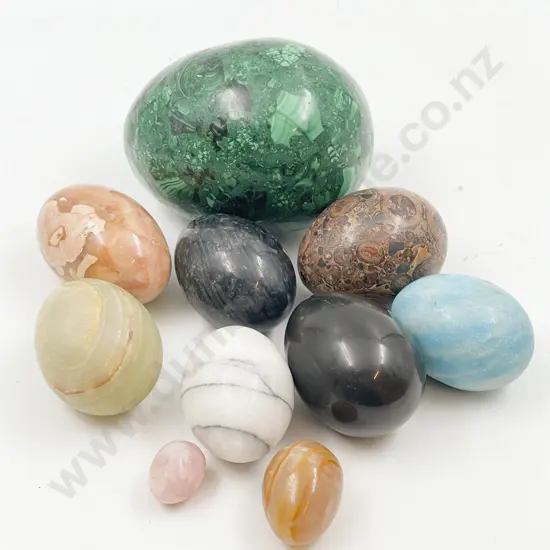 Box of Assorted Decorated Hardstone Eggs