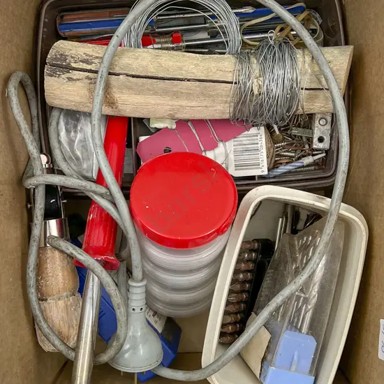 Box of Assorted Tools Incl. Soldering Iron