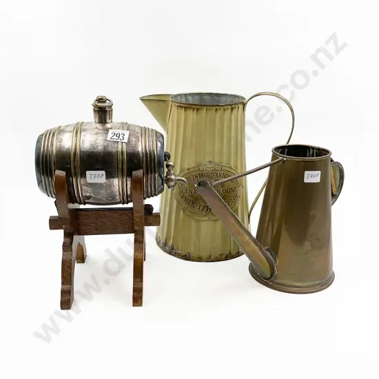 Small Quantity of Assorted Metalware Incl. Copper Watering Can & Small Keg Etc.