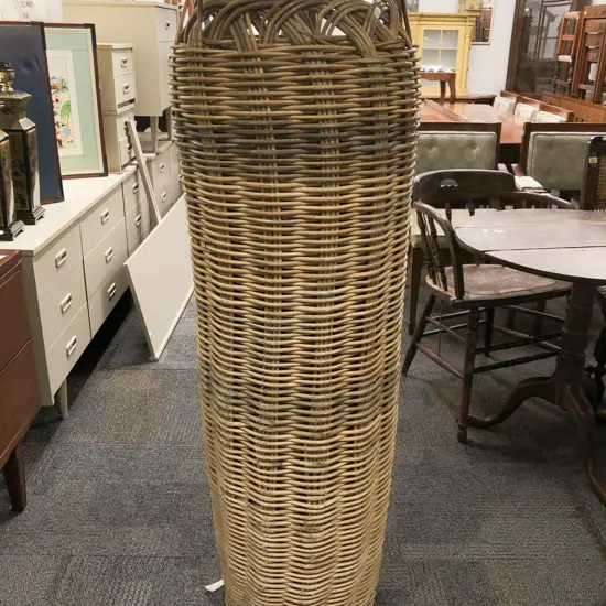 Large Tubular Wicker Basket