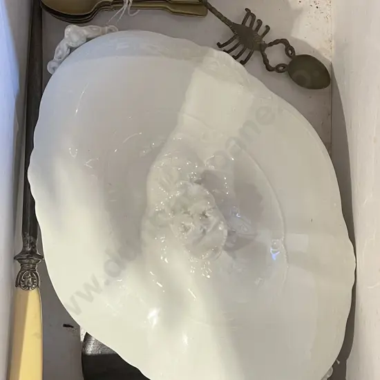 Box Quantity of Assorted Incl. Scorpion Spoon & Ceramic Tureen