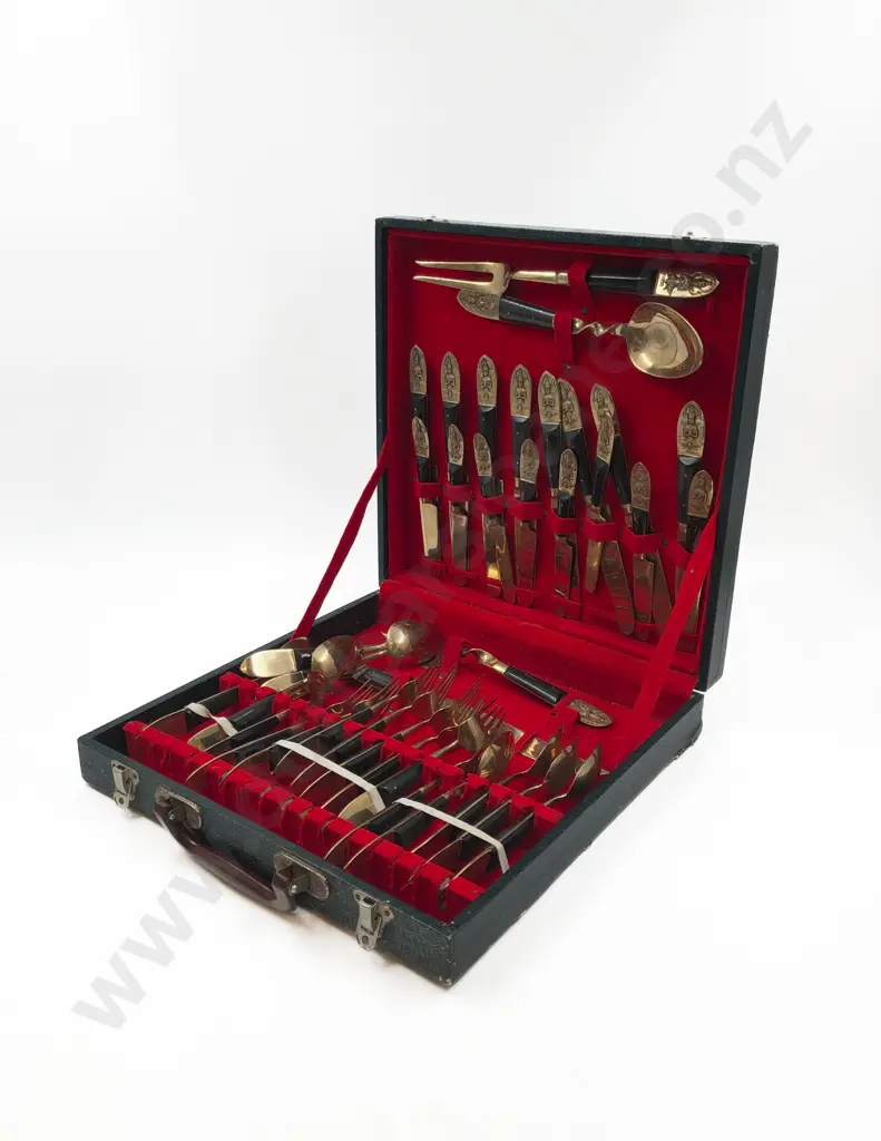 Box Set of Thai Brass Cutlery Image 1++