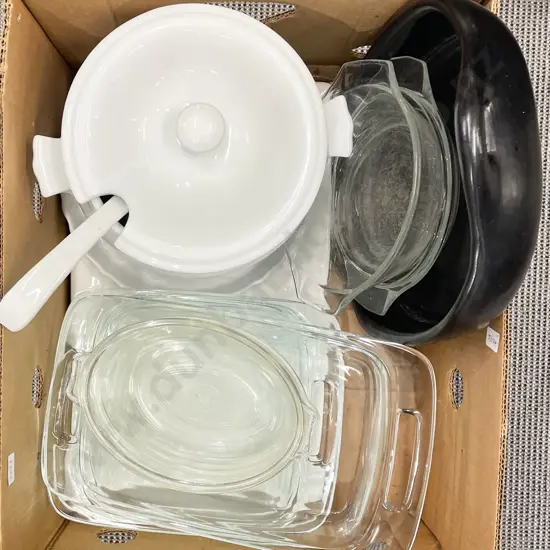 Two Boxes of Kitchen Ware Including Cake and Jelly Moulds