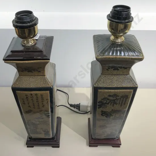 Pair of Pottery Lamps