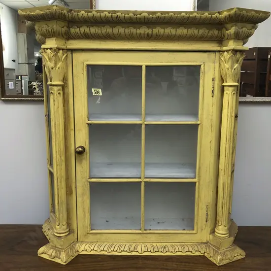 Glazed French Style Hanging Cabinet