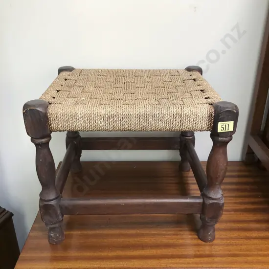Rush Seated Footstool