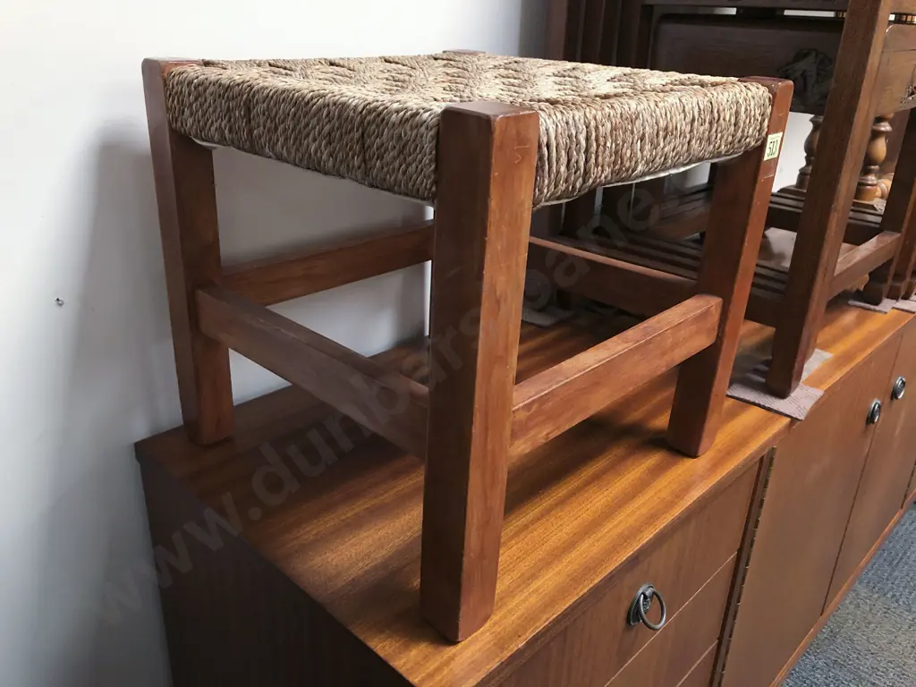 Rush Seated Footstool Image 1++