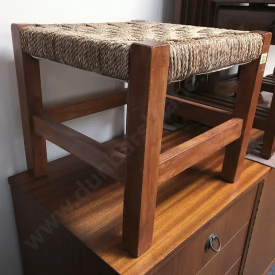 Rush Seated Footstool