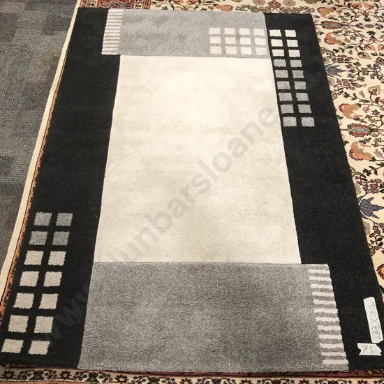 Large Modern Bauhaus Design "Platin Floor Rug"