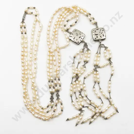 Freshwater Pearl and Silver Sautoir