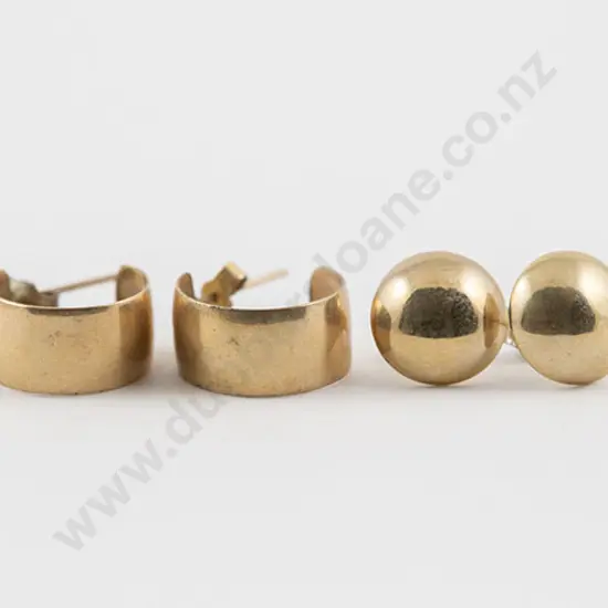 Two Pair 9ct Earrings