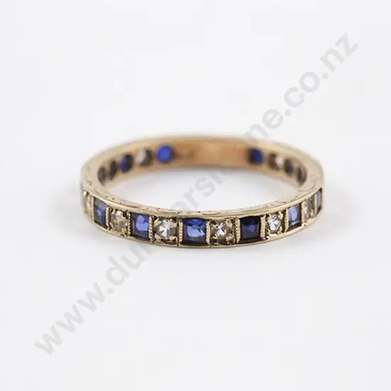 9ct 26stone Blue and White Sapphire Eternity Band