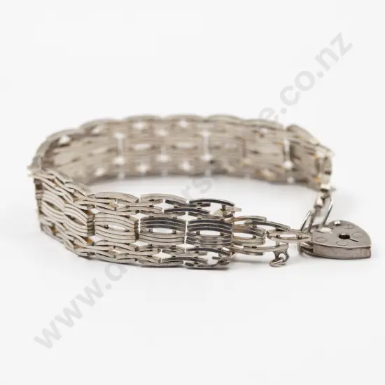 S/S Modern Design Fancy Gate Link Bracelet