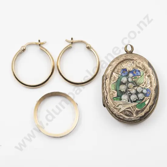 Pair 9ct Hoop Pierced Earrings