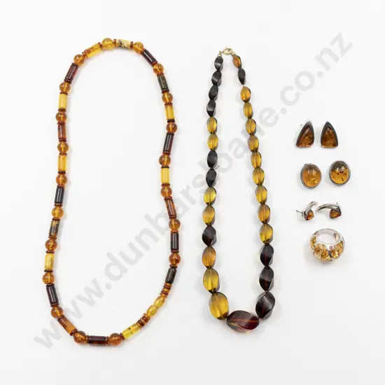 Two Amber and Amber Style Necklaces