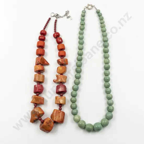 Bold Single Strand Graduated Red Bamboo Coral Necklace