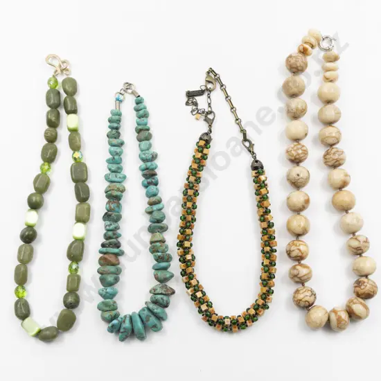 Single Strand Turquoise Nugget Bead Necklace