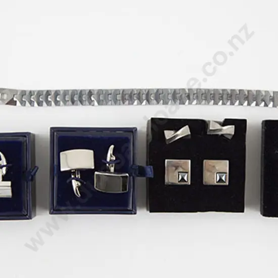 Two Pair Jasper Conran Fashion Silver Plate Cuff Links