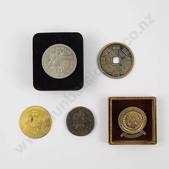 S/S Lodge Medallion Brooch and coinage