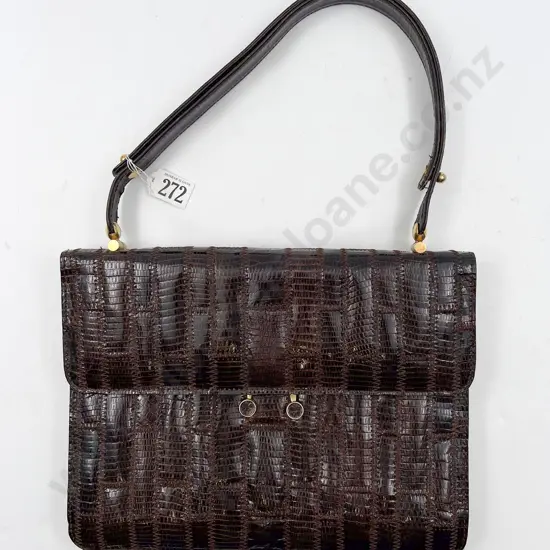 J Perez Leather and Lizard Handbag