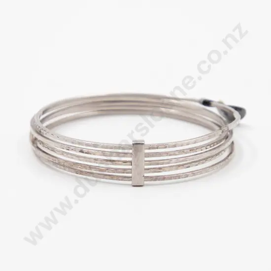 Italian Silver Five Faceted Bangles